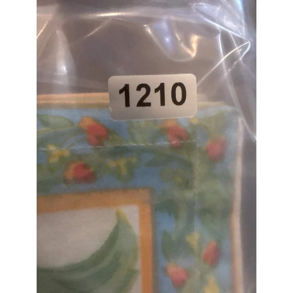 Vintage Style Floral Cotton Napkins Set of 4 Orange Blue Yellow Botanical Print